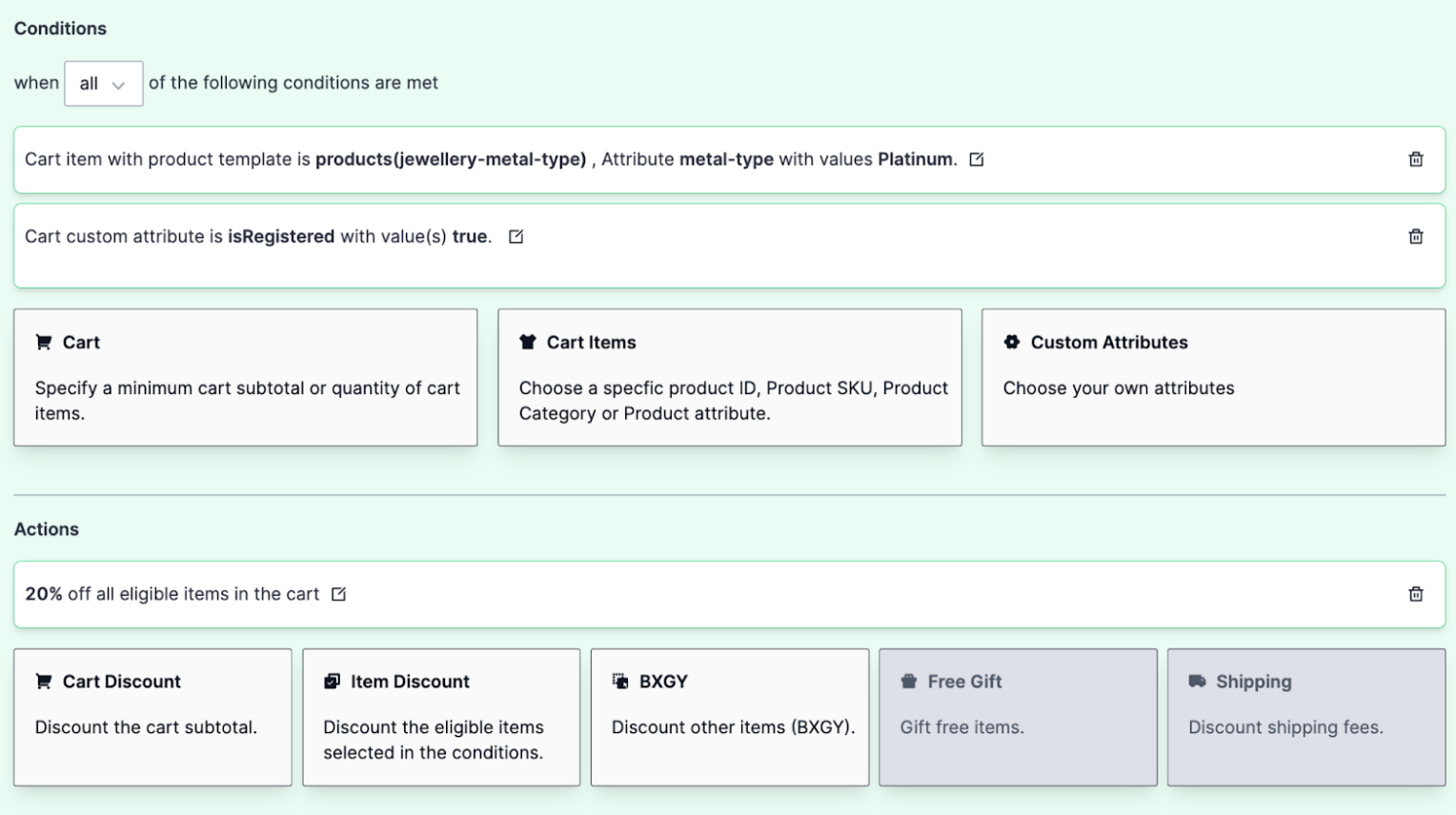 Creating a Promotion with Custom Attributes