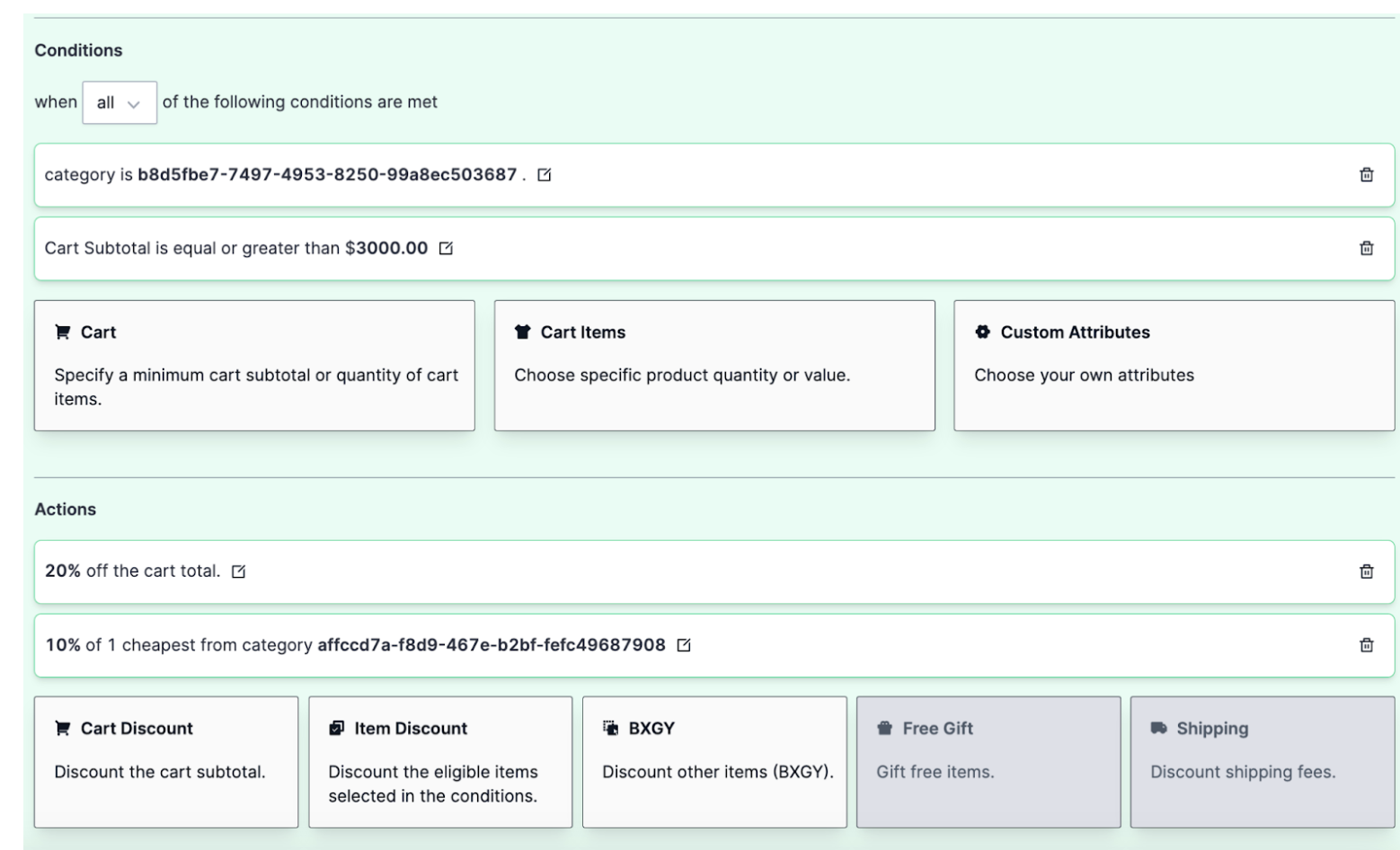 Creating a Promotion with Multiple Discount Actions